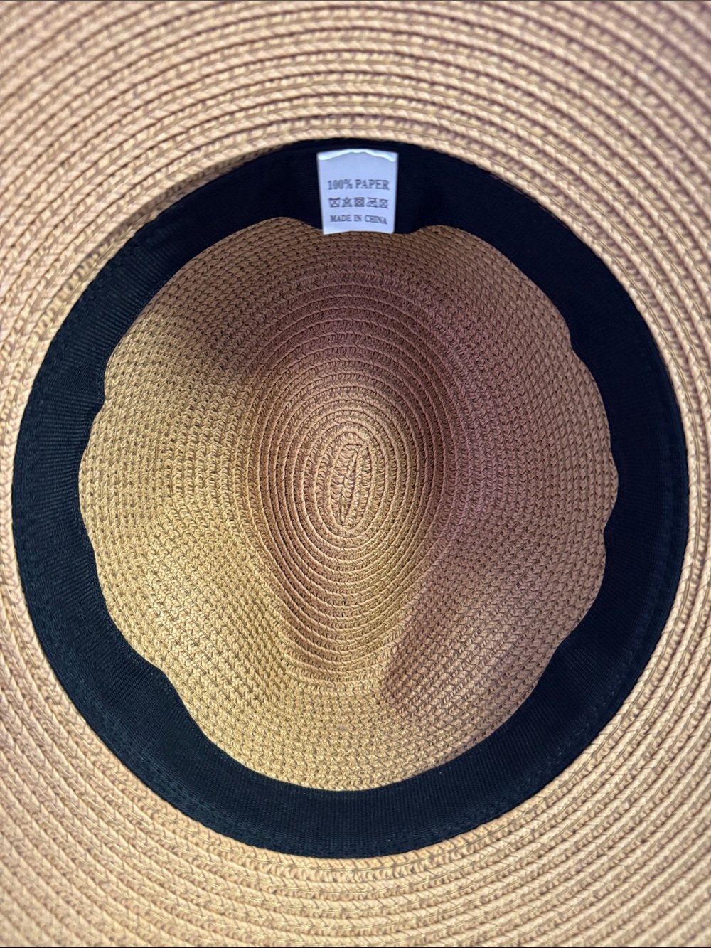 Panama style Fedora with suede tassel band beach sun paper straw hat NWOT - Picture 6 of 8